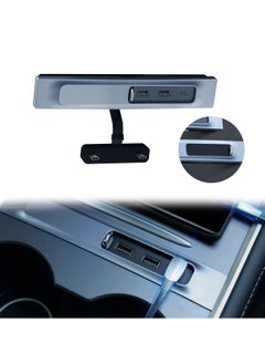 SYOSI USB C Docking Station for Tesla Model Y / 3 Center Console Smart LED Multiport HUB Charger Adapter Splitter Extension Accessories with Sliding Cap, PD Fast Charge Port  - Image 1