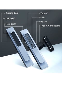 SYOSI USB C Docking Station for Tesla Model Y / 3 Center Console Smart LED Multiport HUB Charger Adapter Splitter Extension Accessories with Sliding Cap, PD Fast Charge Port  - Image 5