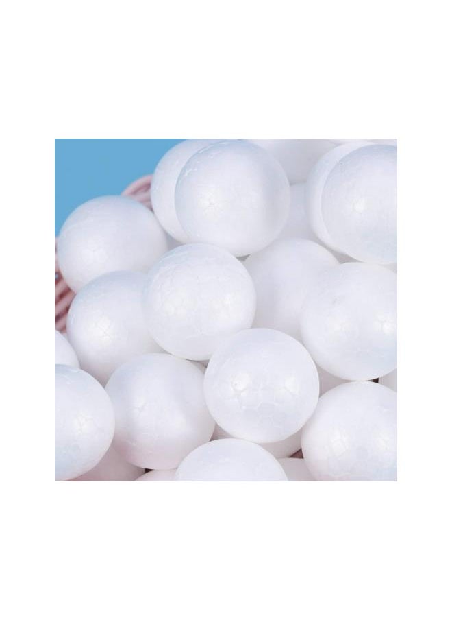 100Pcs Foam Craft Balls Smooth Styrofoam Balls Round Polystyrene Balls DIY Modeling Art Projects Christmas Decoration (Solid 3cm)