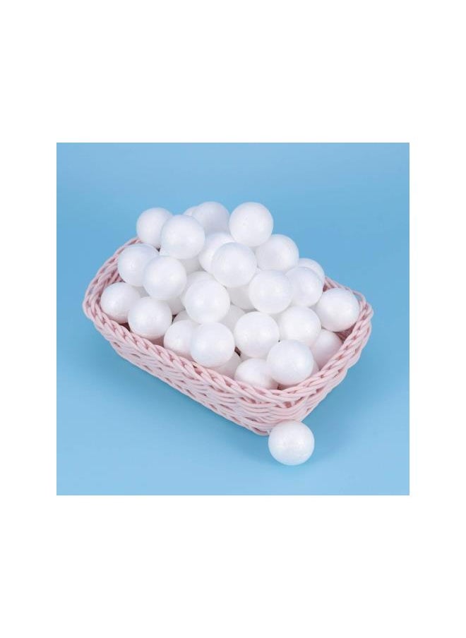 100Pcs Foam Craft Balls Smooth Styrofoam Balls Round Polystyrene Balls DIY Modeling Art Projects Christmas Decoration (Solid 3cm)