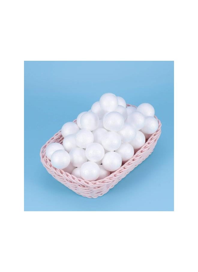 100Pcs Foam Craft Balls Smooth Styrofoam Balls Round Polystyrene Balls DIY Modeling Art Projects Christmas Decoration (Solid 3cm)