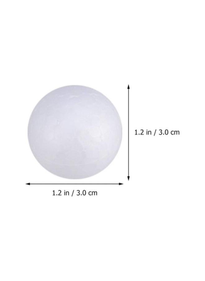 100Pcs Foam Craft Balls Smooth Styrofoam Balls Round Polystyrene Balls DIY Modeling Art Projects Christmas Decoration (Solid 3cm)