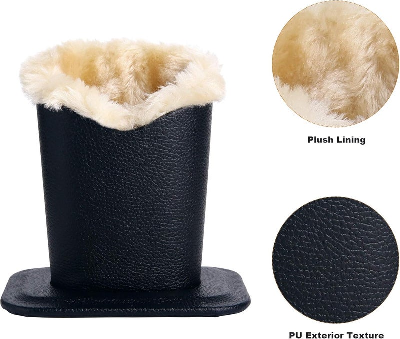 Siveit Eyeglass Holders, PU Leather Eyeglass Holder Stands with Soft Plush Lining - 2 Packs (Black, Burgundy Red) - Image 3