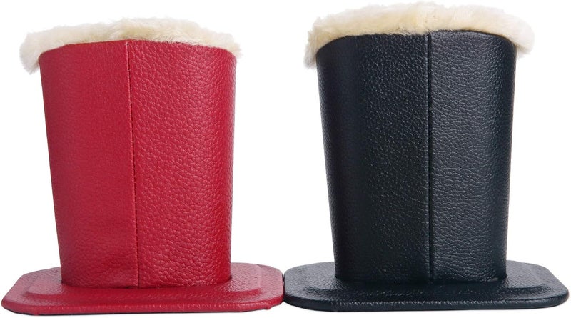 Siveit Eyeglass Holders, PU Leather Eyeglass Holder Stands with Soft Plush Lining - 2 Packs (Black, Burgundy Red) - Image 5