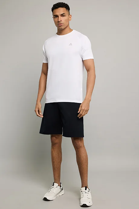أر أند بي Logo Detail Active T-Shirt with Crew Neck and Short Sleeves