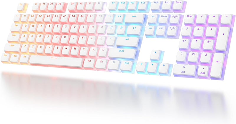 surmen 117-Key Pudding Keycaps，PBT Double Shot Keycaps XDA Profile Anti-Grease for MX Switches Mechanical Keyboard(White) - Image 5