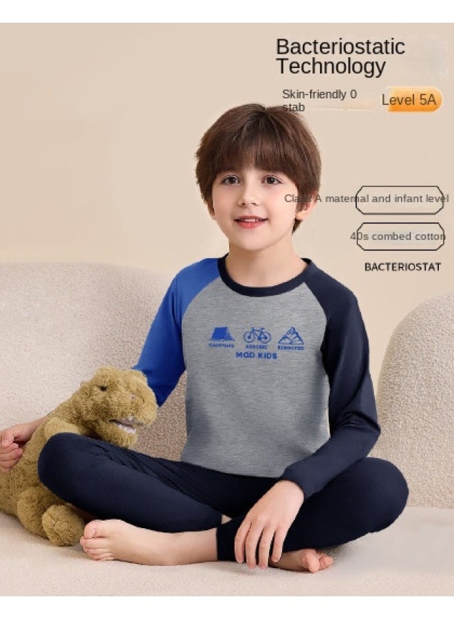 مكد الفئة أ، مجموعة ملابس داخلية حرارية للأطفال الأكبر سنًا، ملابس داخلية دافئة للصبيان في الربيع والخريف، بيجاما بأكمام طويلة، ملابس داخلية للصبيان - Image 1