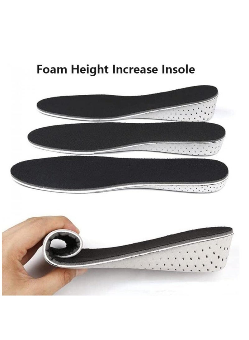 1 Pair Height Increase Insole Memory Foam Shoe Inserts Unisex Invisible Height Increase Insoles Full Length Height Increasing Inserts Heel Lifting Insert Shoe Pads Elevator for Men Women 4.3 CM