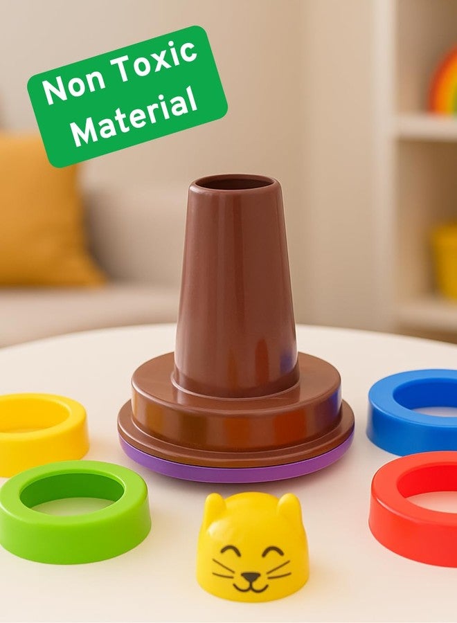TOY FUN Plastic Rock N Stack Stacking Rings Toy for Kids, Multicolour - 5 Rings - Image 3