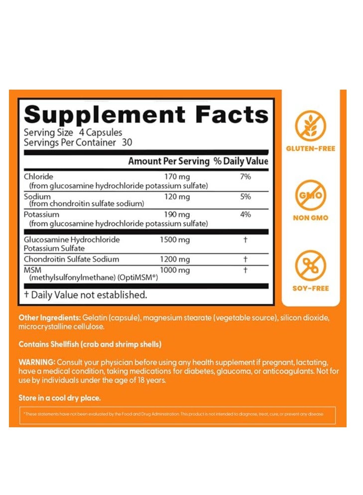 Doctor's Best Glucosamine Chondroitin MSM 120 count - Image 2