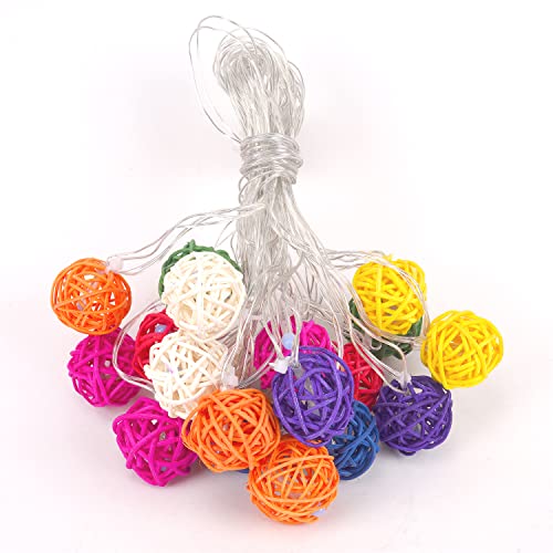Lexton Multicolor Rattan Balls | 20 Balls | Green | for Indoor & Outdoor Decorations - Image 2