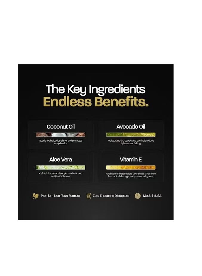 BASED Rejuvenating Shampoo with Aloe Vera, Peppermint Oil, & Coconut Oil, Cleansing Shampoo for Men, No Sulfates, Parabens or Phthalates, Quality Men’s Hair Care, 8.34 fl oz Bottle (Pack of 1) - Image 4