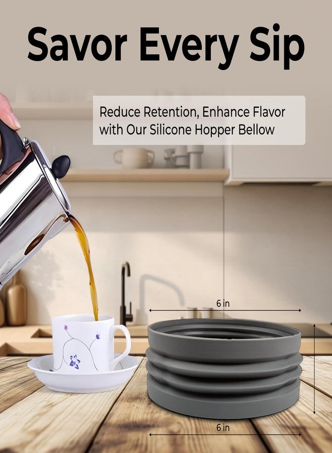 Skywin Silicone Single Dose Hopper Bellow (6 x 6 x 2 Inches), Compatible with Breville Coffee Grinders, Prevents Old Coffee Grounds From Staying in Grinder - Image 2