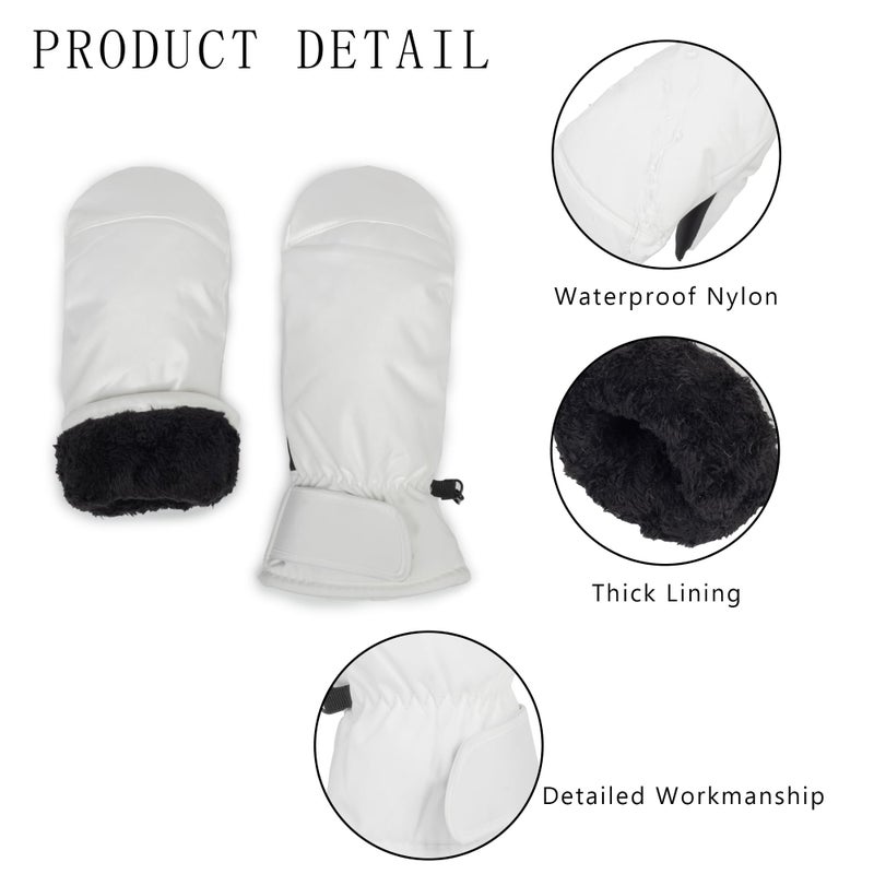 CXQRR Waterproof Ski Mittens Ski Glove for Women Men Youth Winter Cold Weather Snow Gloves with Hands Warmer - Image 3