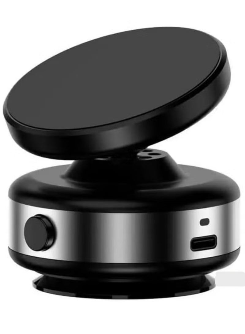 GO-DES Wireless Vacuum Suction Magnetic Car Phone Holder with 360° Rotation – Multi-Functional Secure Mount (Black)  - Image 1