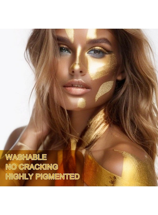MEICOLY MEICOLY Cream Metallic Gold Face Body Paint,2.37Oz Large Tube Water Based Full Body Paint for Adults and Children,Professional Gold Face Paint for Halloween Stage SFX Special Effects Cosplay Makeup - Image 3