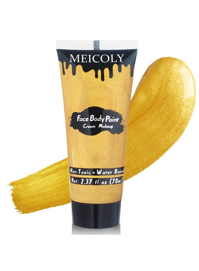 MEICOLY MEICOLY Cream Metallic Gold Face Body Paint,2.37Oz Large Tube Water Based Full Body Paint for Adults and Children,Professional Gold Face Paint for Halloween Stage SFX Special Effects Cosplay Makeup - Image 1