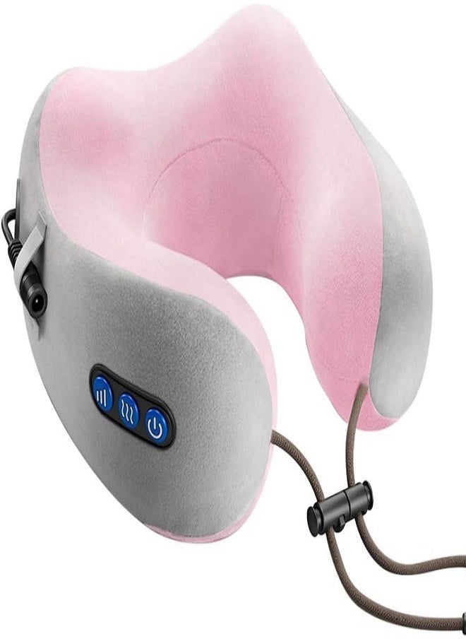 Generic Neck Massager,USB Charging U-shaped Massage Pillow Electric Travel Pillow Foam Cervical Massage Pillow for Muscles Pain Relief Relax in Airplane,Office and Home  - Image 1