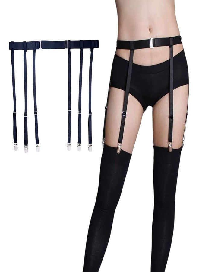 Men's Sissy Garter Belt for Thigh High Stockings Femboy Garter Belt (6 straps), Adjustable, Black - Image 1
