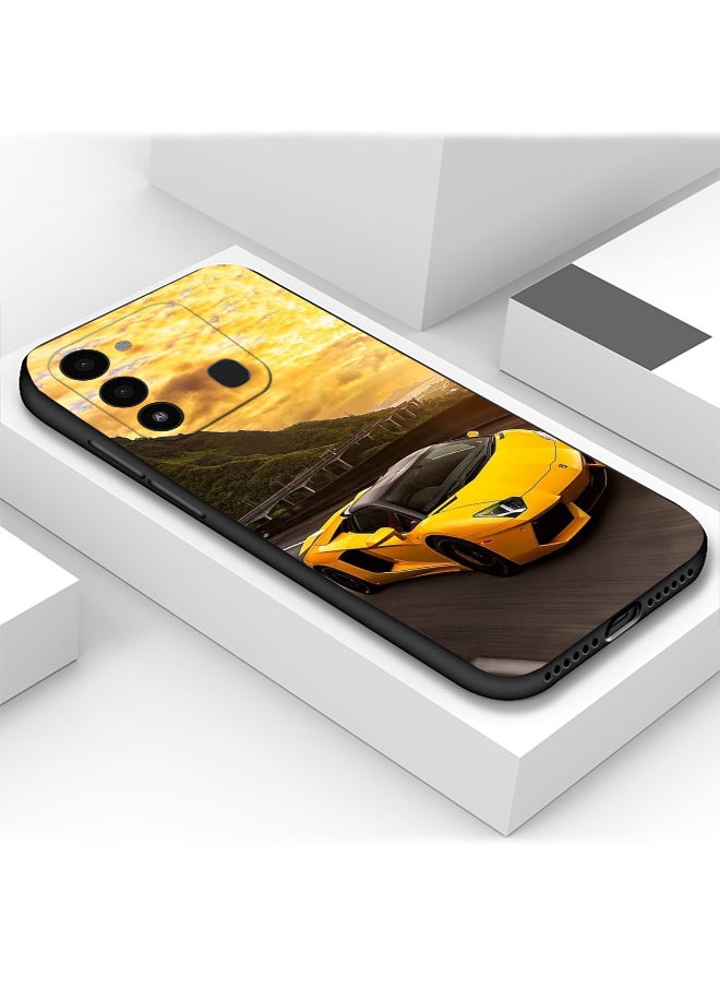 Generic - Protective Shockproof Case Cover For TECNO Spark 8C Lamborghini car beach design Drawing - Image 1