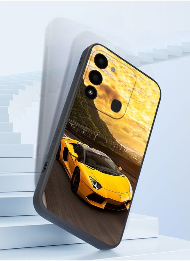 Generic - Protective Shockproof Case Cover For TECNO Spark 8C Lamborghini car beach design Drawing - Image 1