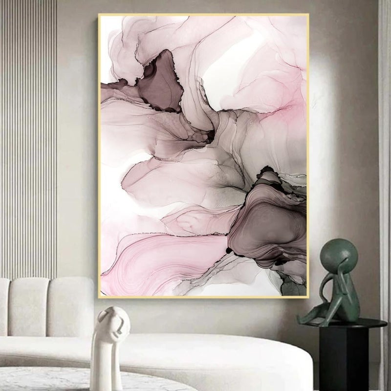 Marktna One canvas print in an abstract art design with a hollow frame, measuring (50×70) - Image 1