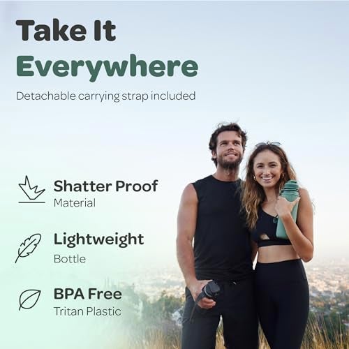 Hydracy Water Bottle with Time Marker - Large 32 oz BPA Free Gym Bottle & No Sweat Sleeve -Leak Proof Lid with Fruit Infuser Strainer & Times to Drink - Ideal for Fitness Sports & Outdoors - Image 3