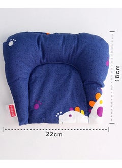 babyhug Babyhug Cotton U-Shaped Pillow, Dino Print, Navy Blue - Comfortable Head Support, Prevents Flat Head Syndrome, 22x18x6cm, 0-6 Months  - Image 2