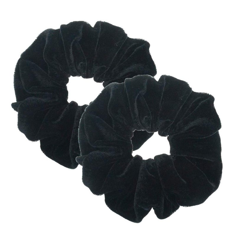 Magrido Large Size Velvet Scrunchies for Women & Girls | Soft Elastic Hair Rubber Bands | Damage-Free, No-Crease Hair Ties | Thick Hair Ponytail Holder, Headband & Hair Accessories (Black,Pack of 9) - Image 2
