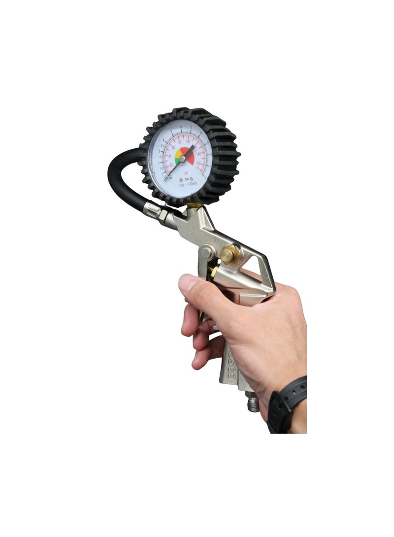 OSCO-TOOLS OSCO Air Blow Gun with Tire Pressure Gauge – Car and Bike Tire Inflator with Accurate Air Pressure Meter – Multi-Purpose Tool for Inflation, Dust Cleaning, and Compressor Use - Image 2