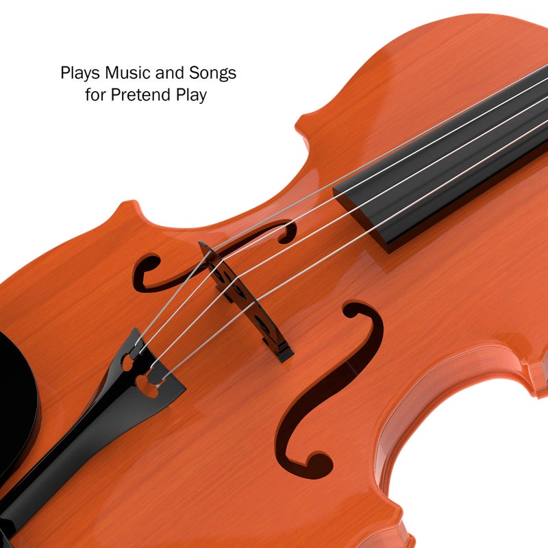 HEY! PLAY! Kidâ€™s Toy Violin with 4 Adjustable Strings and Bow - Musical Sounds- Realistic-Looking Instrument for Learning Classical Music - Image 3
