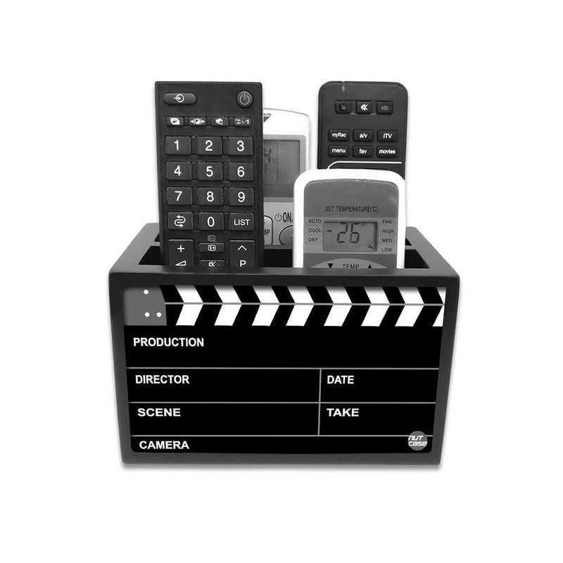 Nutcase Designer Wooden Remote Control Holder Stand Organizer Caddy for TV/AC Remotes-Multipurpose Desk Organiser-6�x4�x4�- Filmy - Image 1