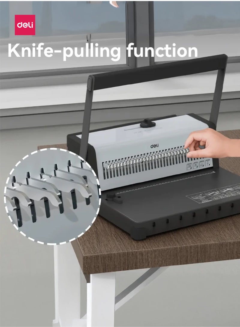 Deli T322 A4 Metal Wire Binding Machine, 20-Sheet Punching, 135-Sheet Binding Capacity - Image 4