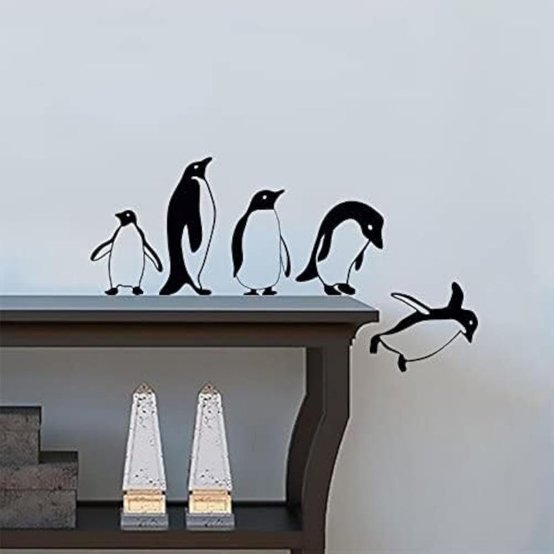 wall4stickers Penguins jumping flying funny Vinyl Wall Sticker Decor Decal Mural Kitchen Pets - Image 1