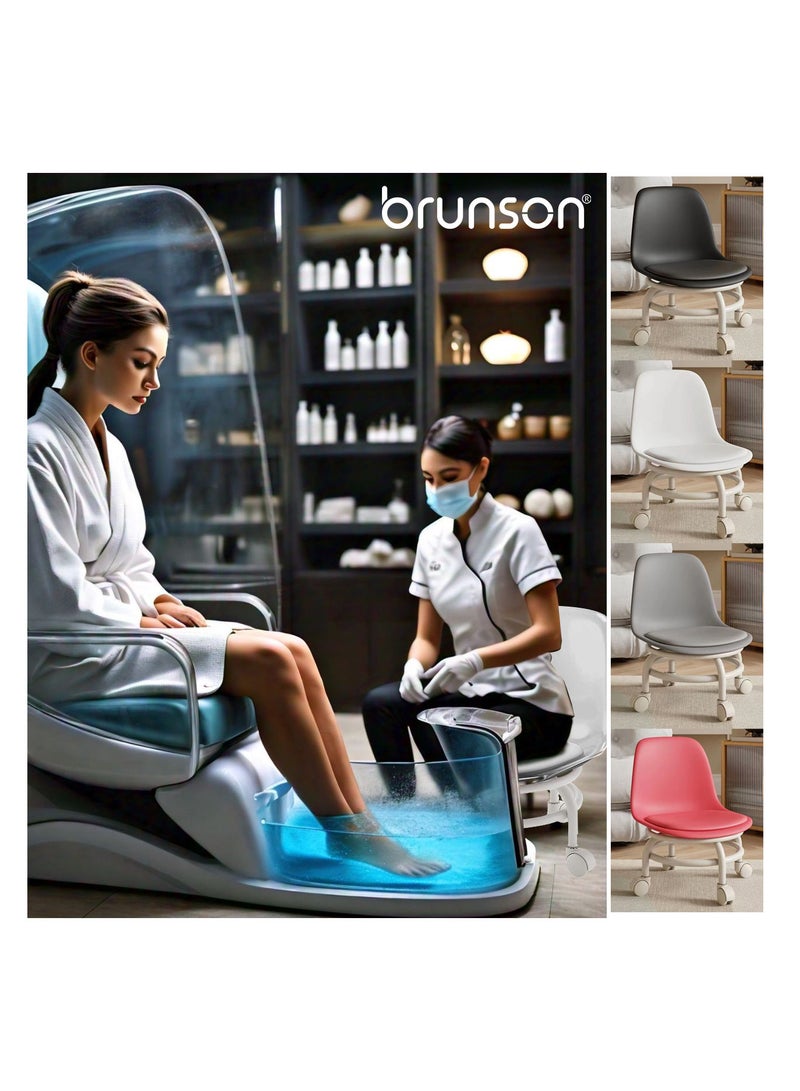 brunson Low Roller Seat Low Stool with 360° Rotating Wheel Pulley Low Stool Backrest with Wheels Household Small Chair Wheel Stool Chair - Image 3