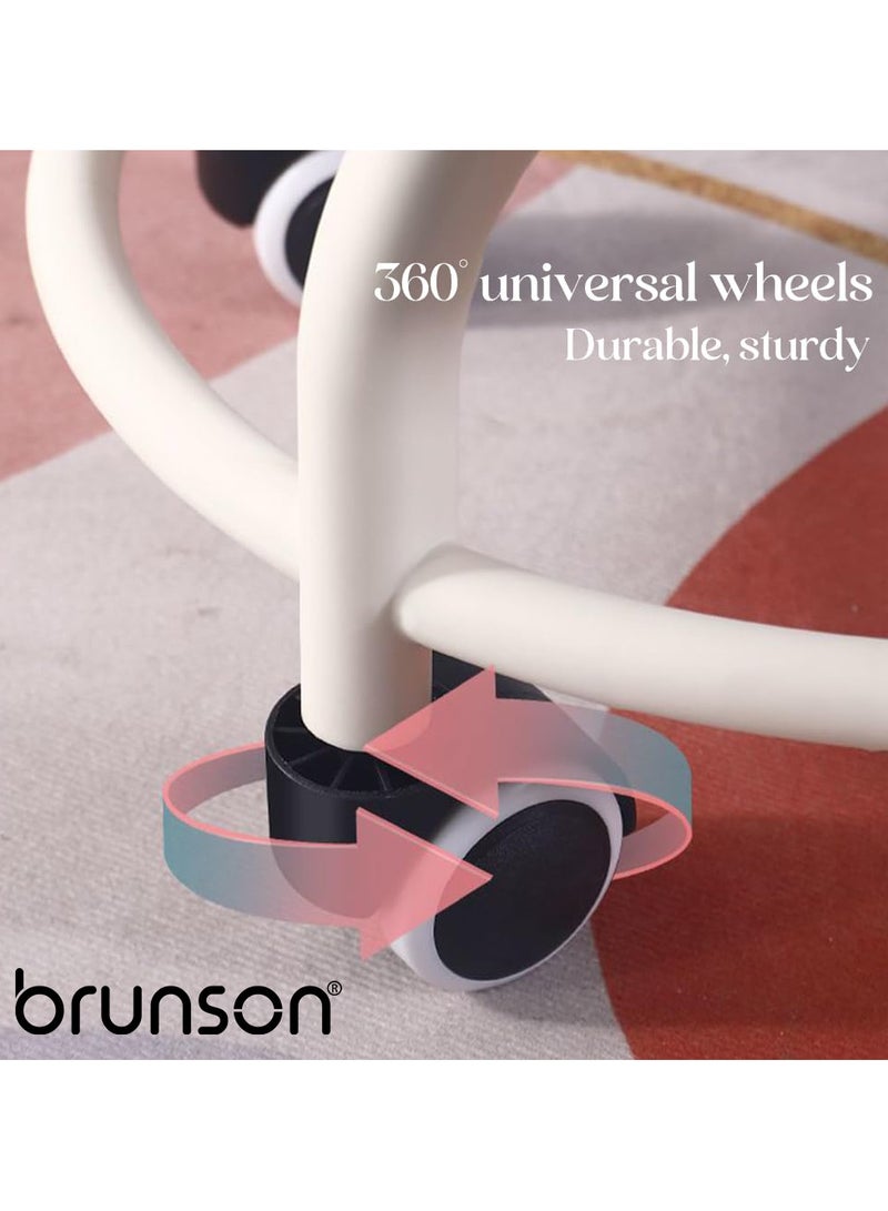 brunson Low Roller Seat Low Stool with 360° Rotating Wheel Pulley Low Stool Backrest with Wheels Household Small Chair Wheel Stool Chair - Image 4