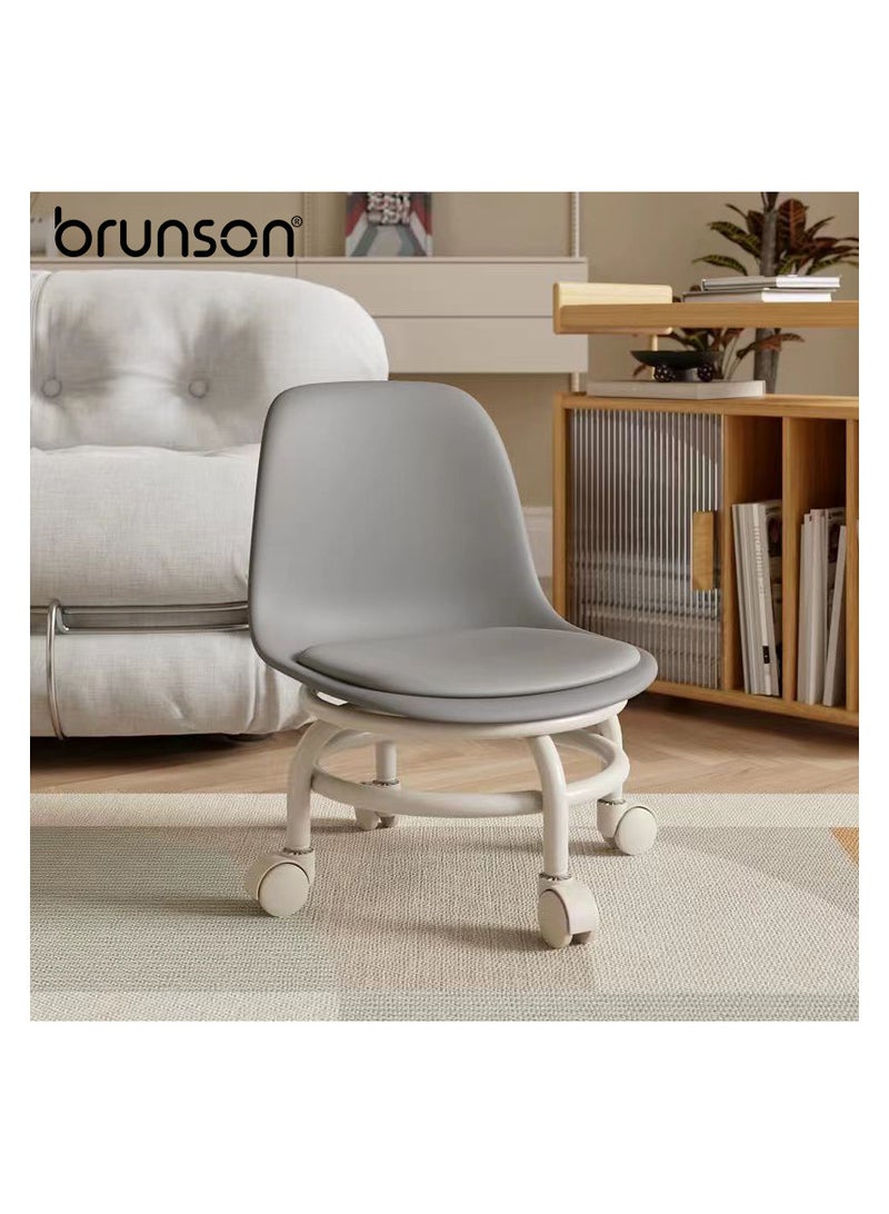 brunson Low Roller Seat Low Stool with 360° Rotating Wheel Pulley Low Stool Backrest with Wheels Household Small Chair Wheel Stool Chair - Image 2