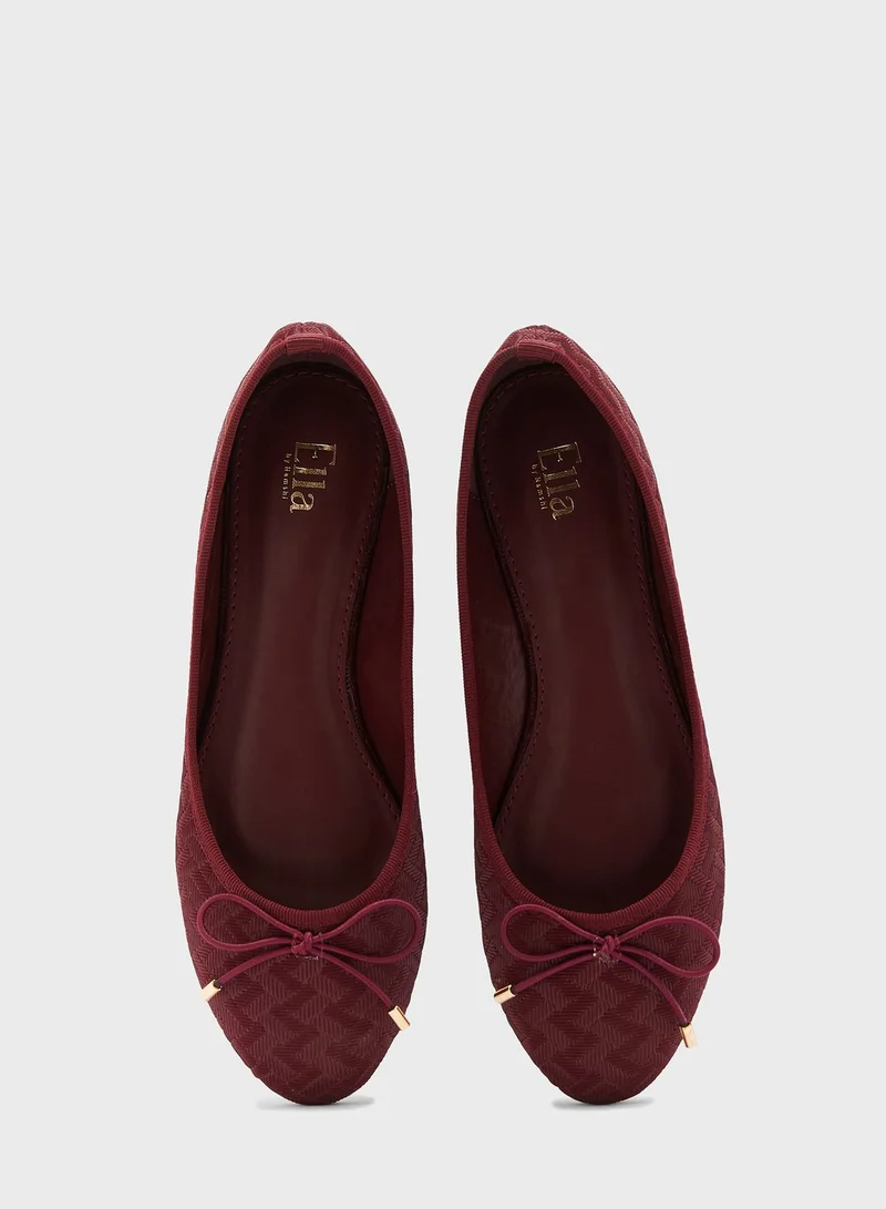 ELLA Tonal Zigzag Print Flat Shoe Mauve