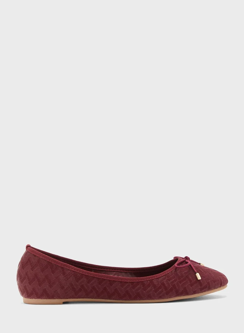 ELLA Tonal Zigzag Print Flat Shoe Mauve