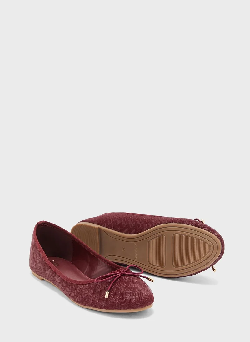 ELLA Tonal Zigzag Print Flat Shoe Mauve
