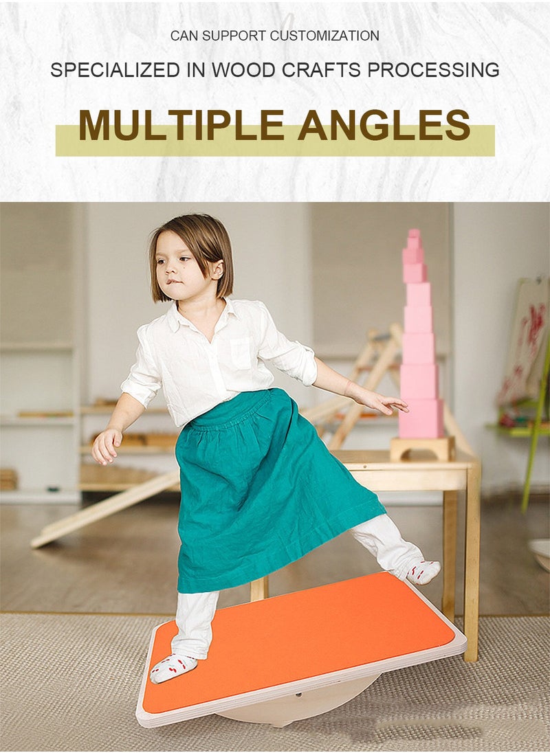 MaBaby Wooden Balance Board Equipment Children's Balance Board Sensory Training Educational Toys  Curvy Balancing for Yoga Indoor and Outdoor Children See-Saw Exercise Body Equipment  - Image 2
