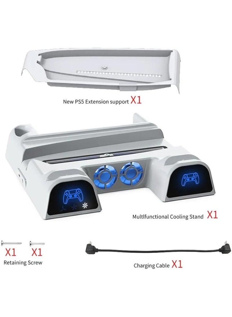 DOBE PS5 Cooling Charging Station – Vertical Console Stand with 3-Speed Cooling Fan, Dual Controller Charging & LED Lighting (PS5 / Slim / Pro) - Image 2