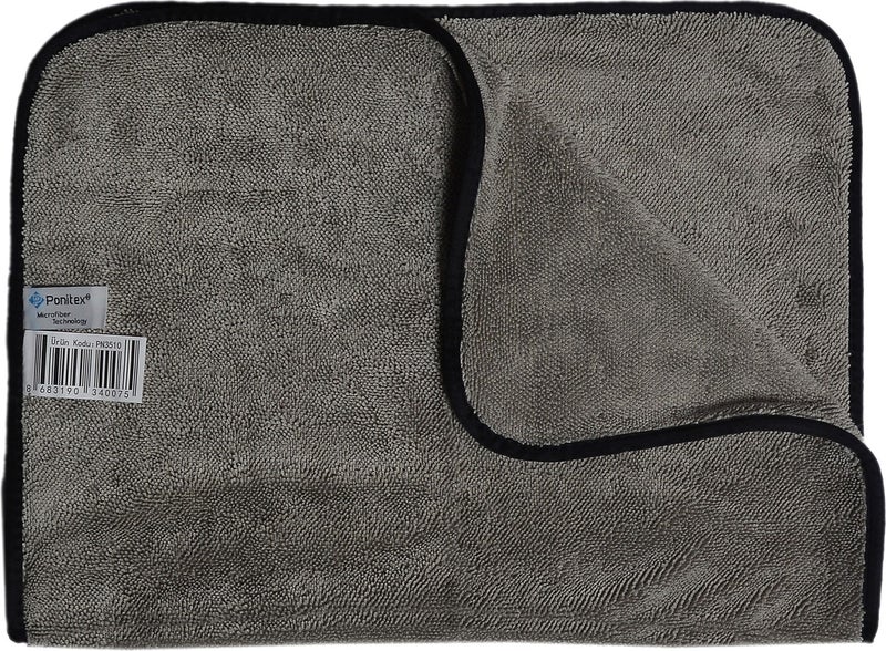 3510 (2 Pieces) Microfiber Gray Uber Towel Car Drying and Multi-Purpose Cleaning Cloth 40X60 Cm.