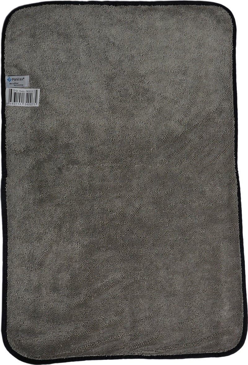 3510 (2 Pieces) Microfiber Gray Uber Towel Car Drying and Multi-Purpose Cleaning Cloth 40X60 Cm.
