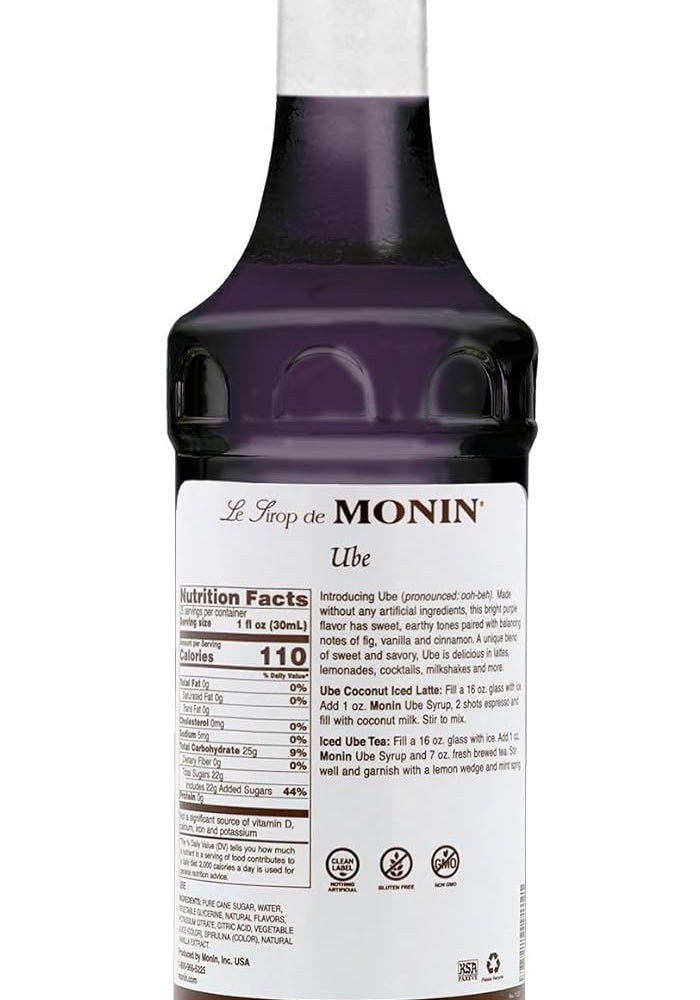 Monin Ube Blend Syrup - Premium Gourmet Syrup with Fig, Vanilla & Cinnamon Notes - 750 mL - Image 3