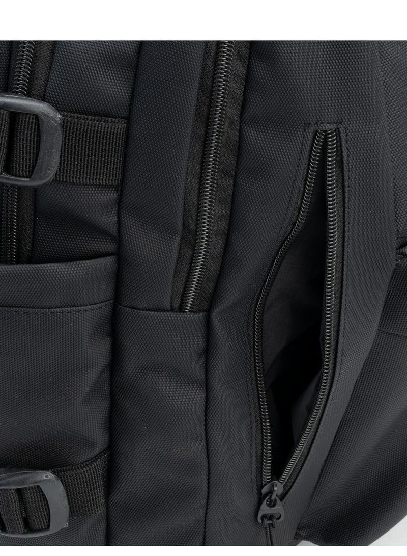 هاي لاين ستور شنطة ظهر هاى لاين للابتوب مقاومة للماء - 15 بوصة، متعددة الجيوب، سعة كبيرة، قماش خفيف الوزن، مع جراب للابتوب - مقاس 45 × 33 × 18 سم، 600 جرام، تصميم عصرى للاستخدامات اليومية، لون أسود - Image 5