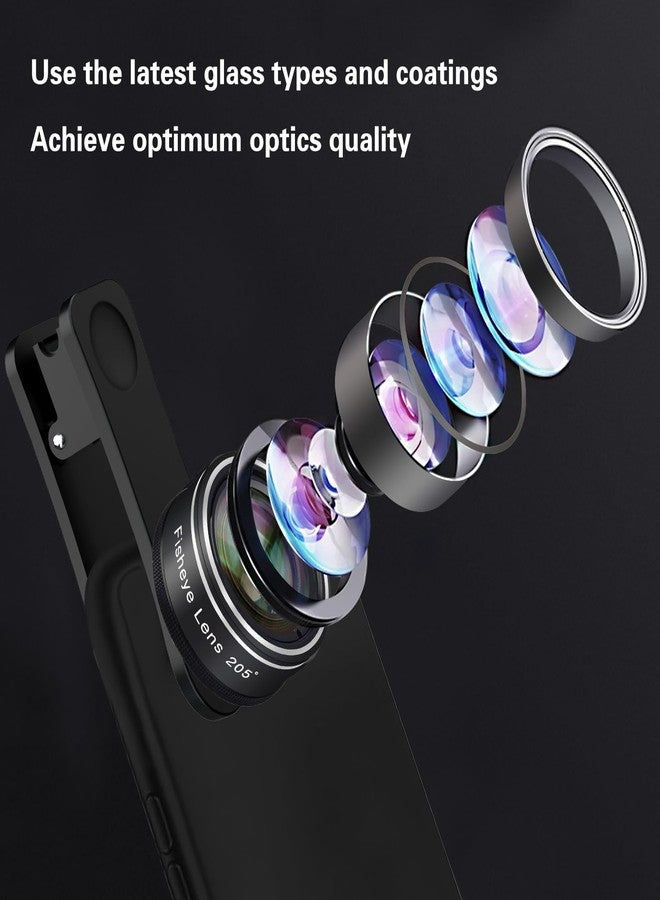 Godefa Phone Camera Lens, Godefa 3 in 1 Phone Lens kit-205° Fisheye Lens + Macro Lens + 120° Wide Angle Lens,Clip on Cell Phone Camera Lens Kits Compatible with iPhone,Most Smartphones - Image 2