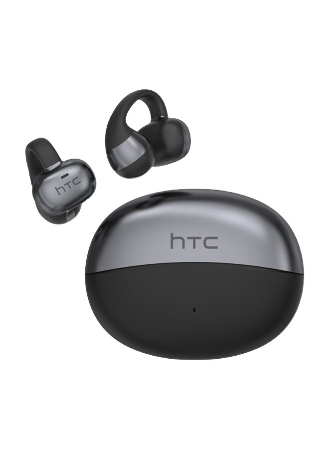 HTC NE56 OWS Ear Clip Wireless Earphones, Bluetooth 6.0, Comfortable Sport Earclip Design, Noise Reduction Calls, Built-in Mic, 20-Hour Battery Life, 4-Hour Music Playback, Lightweight Wireless Headphones, Black black - Image 2
