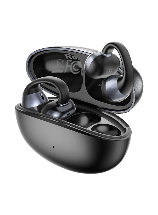 HTC NE56 OWS Ear Clip Wireless Earphones, Bluetooth 6.0, Comfortable Sport Earclip Design, Noise Reduction Calls, Built-in Mic, 20-Hour Battery Life, 4-Hour Music Playback, Lightweight Wireless Headphones, Black black - Image 3