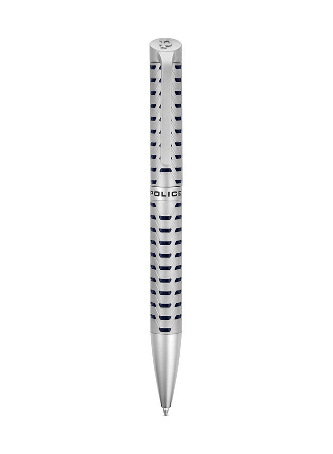 POLICE Futura Silver and Black Stainless Steel Ballpoint Pen - Image 1